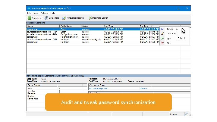 Audit and tweak password synchronization 