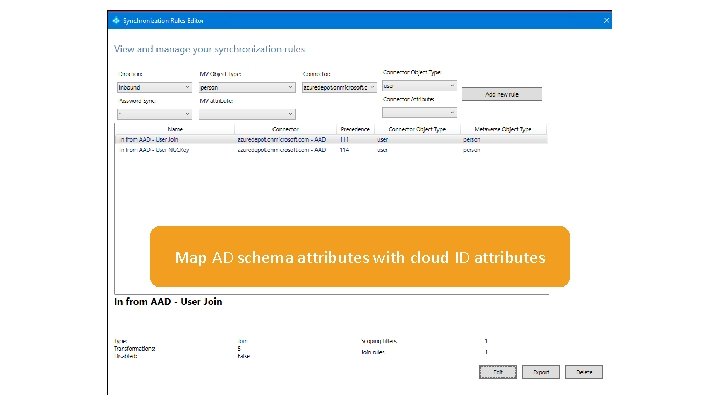 Map AD schema attributes with cloud ID attributes 