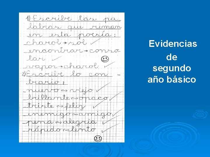 Evidencias de segundo año básico 