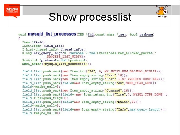 Show processlist 