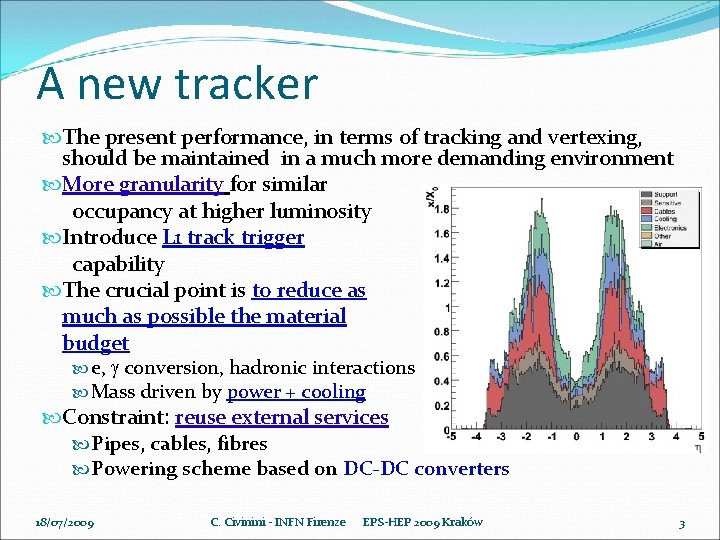 A new tracker The present performance, in terms of tracking and vertexing, should be