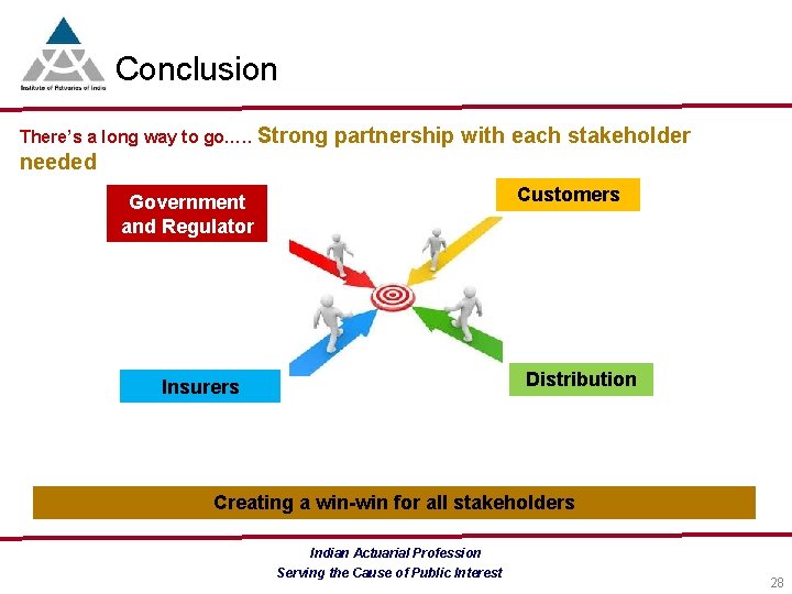 Conclusion There’s a long way to go…. . Strong partnership with each stakeholder needed