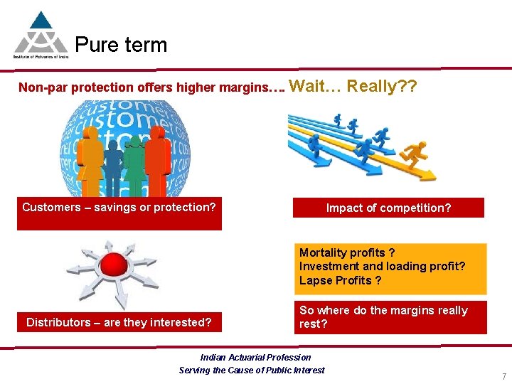 Pure term Non-par protection offers higher margins…. Wait… Customers – savings or protection? Really?