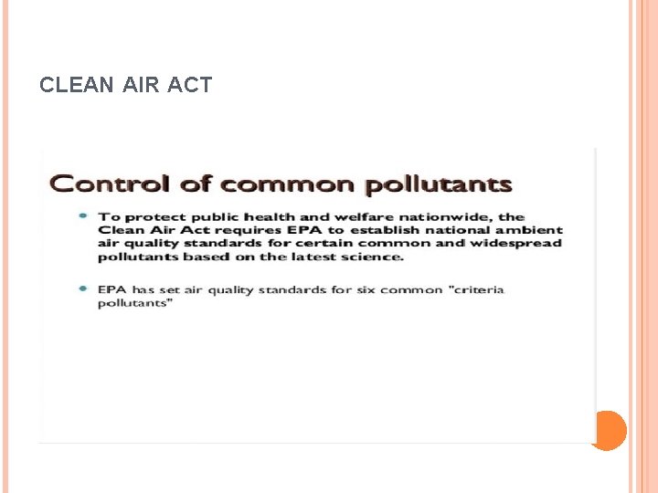 CLEAN AIR ACT 