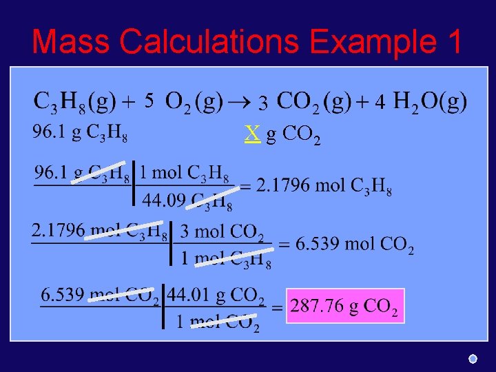 Mass Calculations Example 1 5 3 X g CO 2 4 