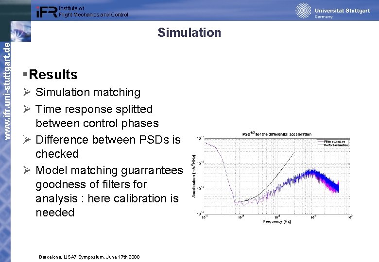 Institute of Flight Mechanics and Control www. ifr. uni-stuttgart. de Simulation §Results Ø Simulation