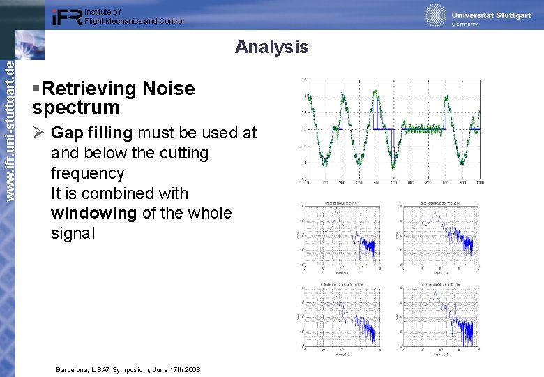 Institute of Flight Mechanics and Control www. ifr. uni-stuttgart. de Analysis §Retrieving Noise spectrum