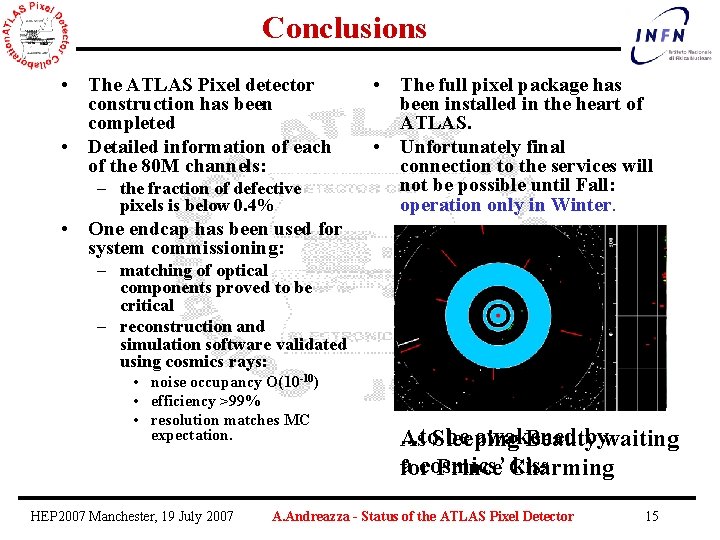 Conclusions • The ATLAS Pixel detector construction has been completed • Detailed information of