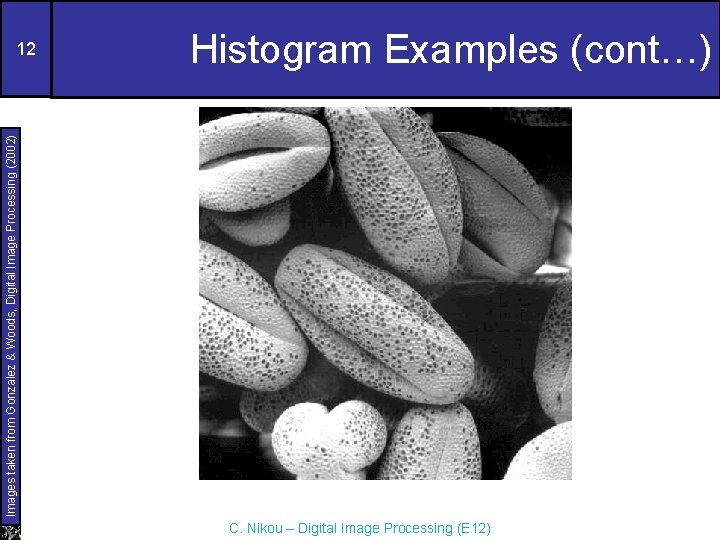 Histogram Examples (cont…) Images taken from Gonzalez & Woods, Digital Image Processing (2002) 12