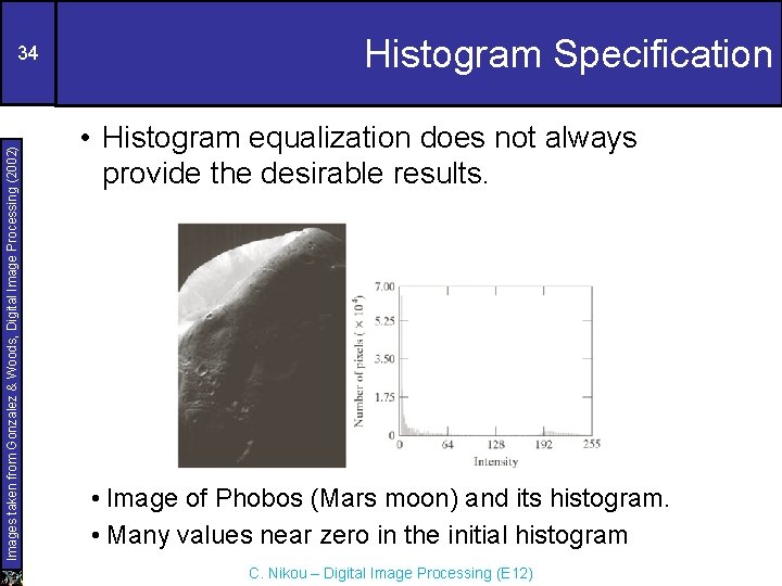 Images taken from Gonzalez & Woods, Digital Image Processing (2002) 34 Histogram Specification •