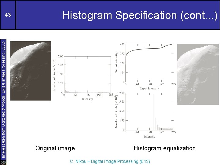 Images taken from Gonzalez & Woods, Digital Image Processing (2002) 43 Histogram Specification (cont.