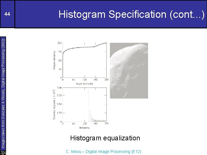 Images taken from Gonzalez & Woods, Digital Image Processing (2002) 44 Histogram Specification (cont.