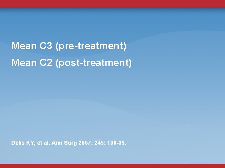 Mean C 3 (pre-treatment) Mean C 2 (post-treatment) Delis KY, et al. Ann Surg