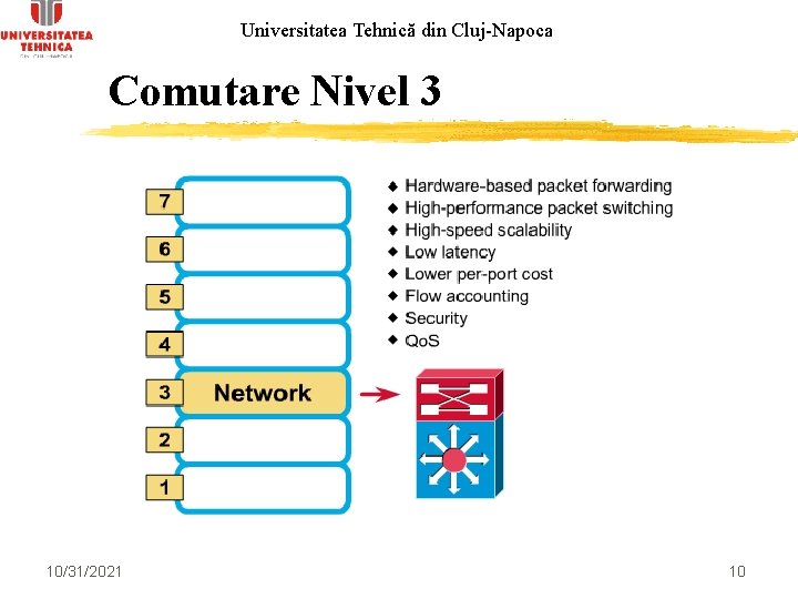 Universitatea Tehnică din Cluj-Napoca Comutare Nivel 3 10/31/2021 10 