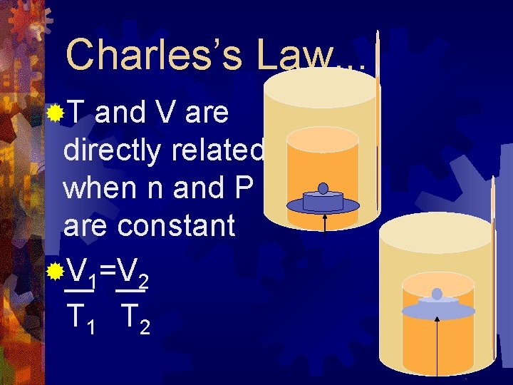 Charles’s Law. . . ®T and V are directly related, when n and P