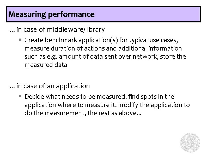 Java Performance Measurement Framework An Overview Lubomr Bulej