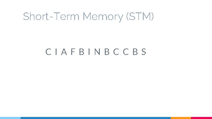 Short-Term Memory (STM) CIAFBINBCCBS 