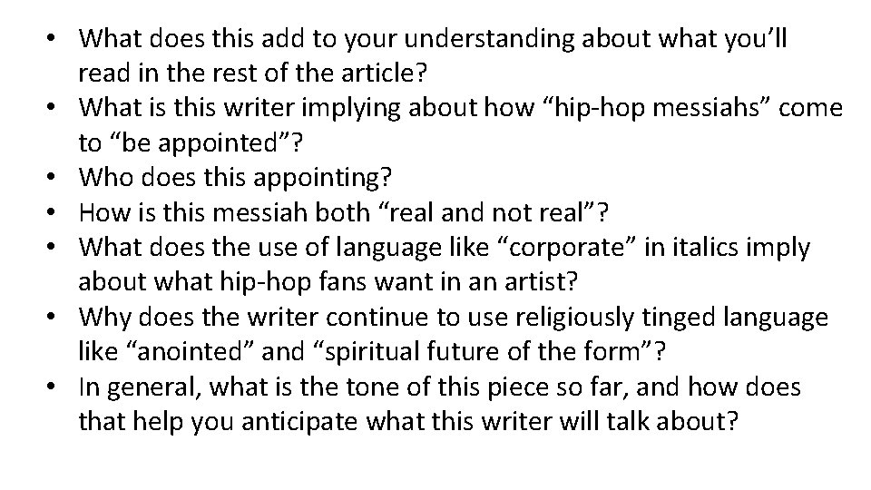 • What does this add to your understanding about what you’ll read in • What does this add to your understanding about what you’ll read in