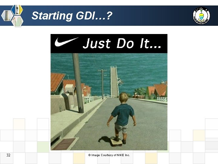 Starting GDI…? 32 © Image Courtesy of NIKE Inc. 