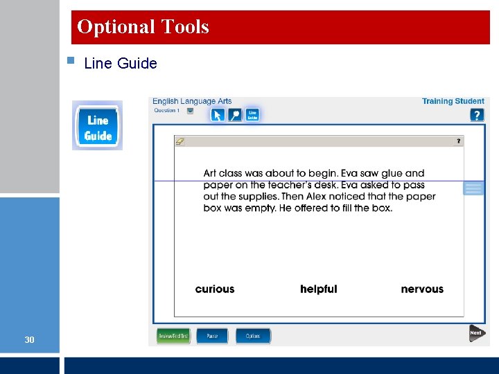 Optional Tools § 30 Line Guide Optional Tools § 30 Line Guide