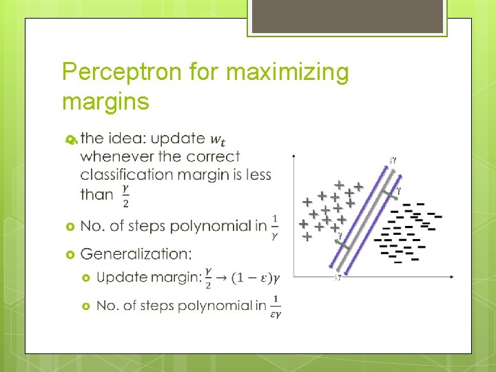 Perceptron for maximizing margins 