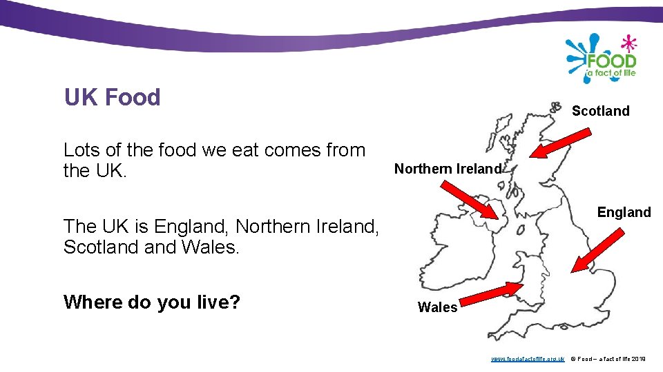 UK Food Lots of the food we eat comes from the UK. Scotland Northern