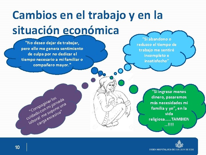 Cambios en el trabajo y en la situación económica "No deseo dejar de trabajar,