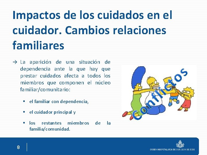 Impactos de los cuidados en el cuidador. Cambios relaciones familiares → La aparición de