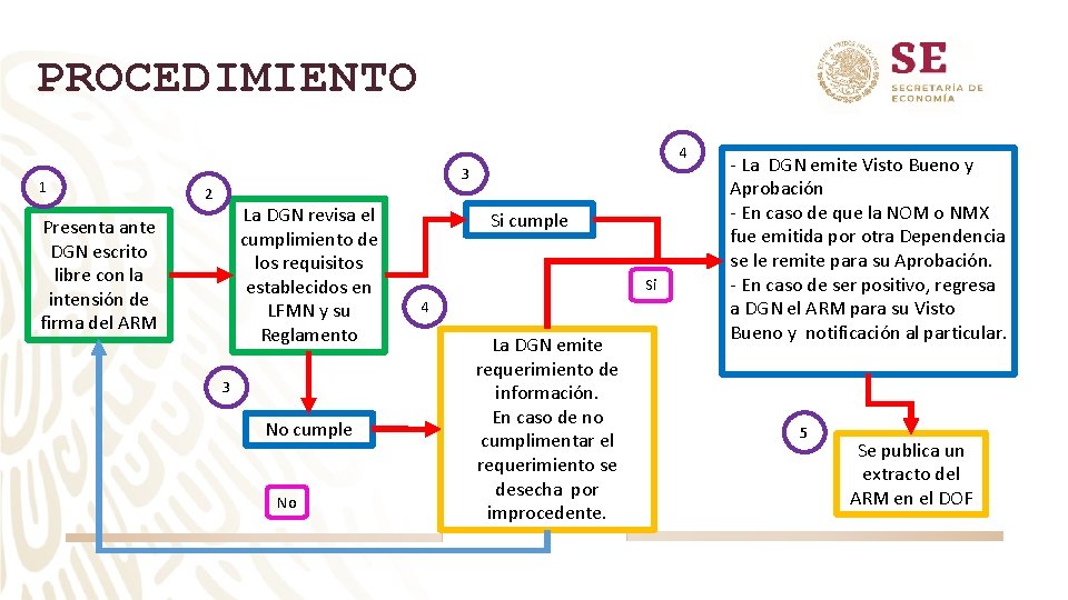 PROCEDIMIENTO 4 1 3 2 La DGN revisa el cumplimiento de los requisitos establecidos