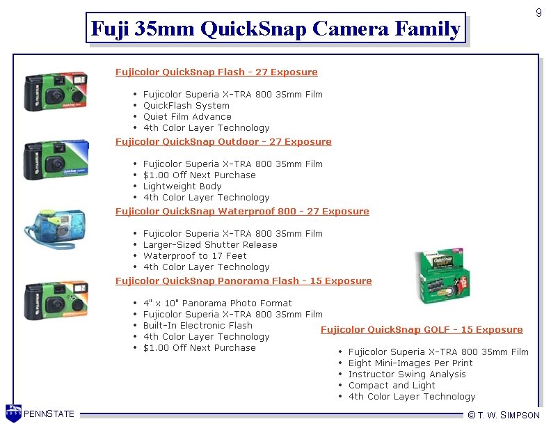 Fuji 35 mm Quick. Snap Camera Family PENNSTATE 9 © T. W. SIMPSON 