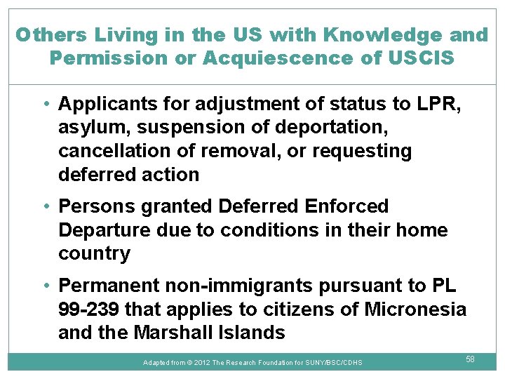 Module Four Part A PRUCOL Aliens NonImmigrants and