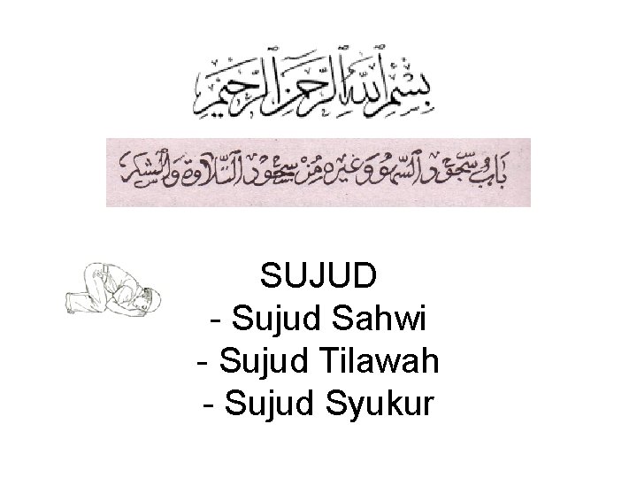 SUJUD - Sujud Sahwi - Sujud Tilawah - Sujud Syukur 