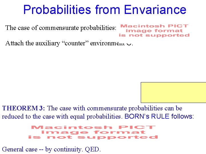 Probabilities from Envariance The case of commensurate probabilities: Attach the auxiliary “counter” environment C: Probabilities from Envariance The case of commensurate probabilities: Attach the auxiliary “counter” environment C: