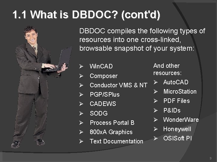 Introduction to DBDOC is the essential companion to