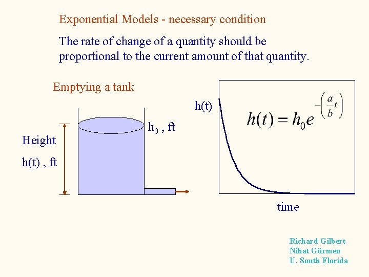 Exponential Models - necessary condition The rate of change of a quantity should be