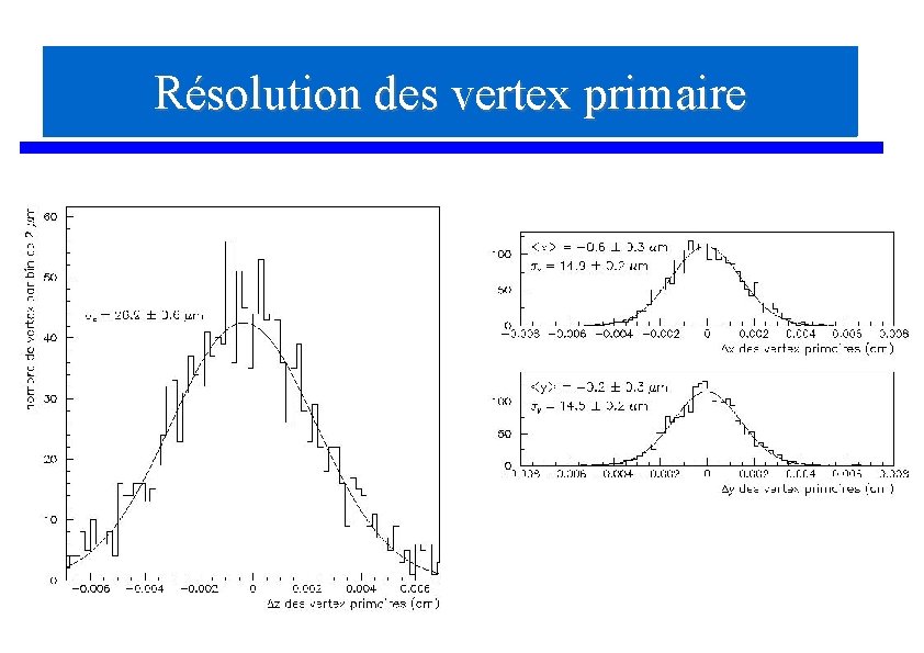 Résolution des vertex primaire 