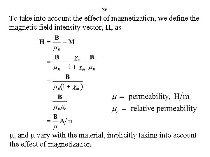 36 To take into account the effect of magnetization, we define the magnetic field