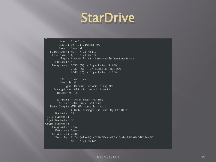 Star. Drive MIS 5212. 001 15 