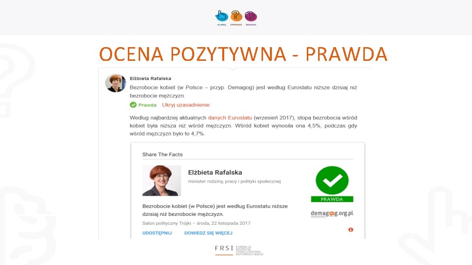 OCENA POZYTYWNA - PRAWDA 