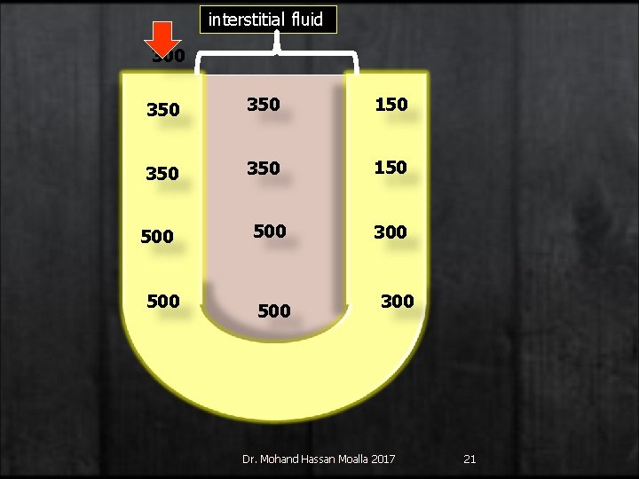 interstitial fluid 300 350 350 150 500 500 300 Dr. Mohand Hassan Moalla 2017