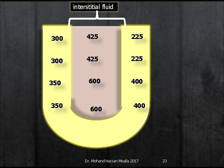 interstitial fluid 300 425 225 350 600 400 Dr. Mohand Hassan Moalla 2017 23