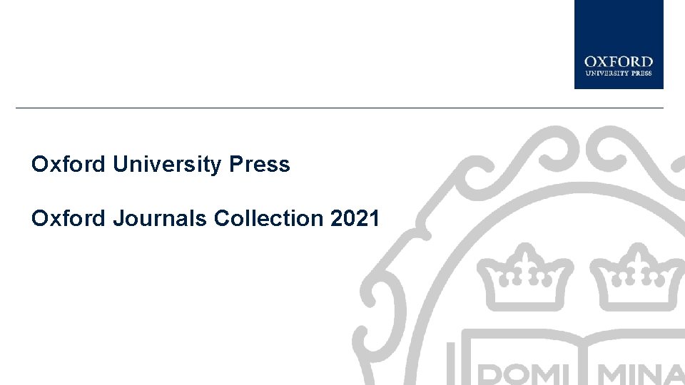 Oxford University Press Oxford Journals Collection 2021 