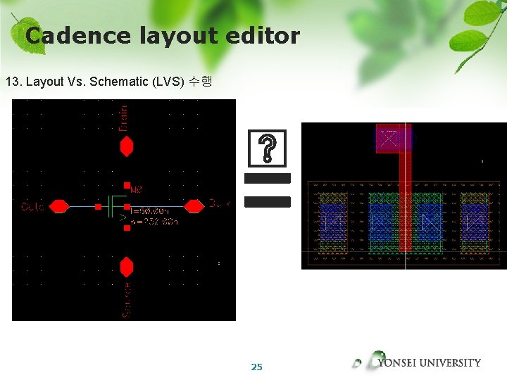 Cadence layout editor 13. Layout Vs. Schematic (LVS) 수행 25 