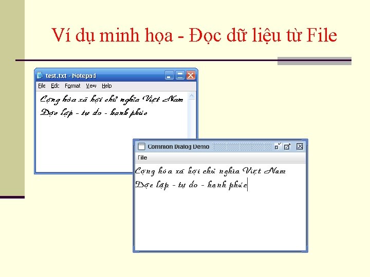 Ví dụ minh họa - Đọc dữ liệu từ File 