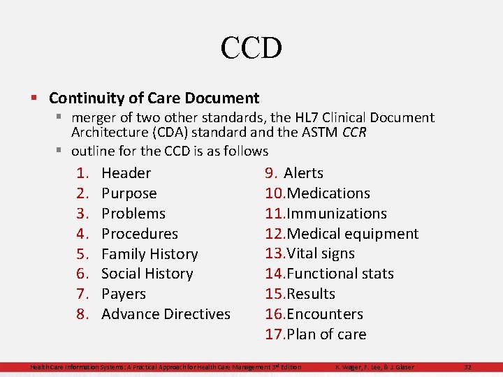 CCD § Continuity of Care Document § merger of two other standards, the HL