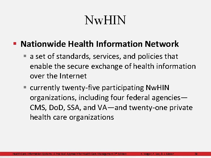 Nw. HIN § Nationwide Health Information Network § a set of standards, services, and