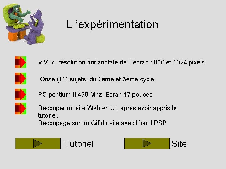 L ’expérimentation « VI » : résolution horizontale de l ’écran : 800 et