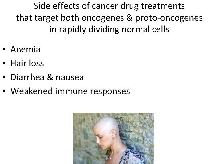Side effects of cancer drug treatments that target both oncogenes & proto-oncogenes in rapidly Side effects of cancer drug treatments that target both oncogenes & proto-oncogenes in rapidly