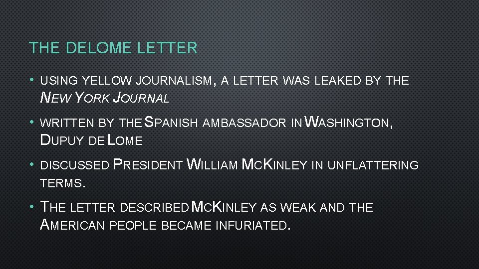 THE DELOME LETTER • USING YELLOW JOURNALISM, A LETTER WAS LEAKED BY THE NEW