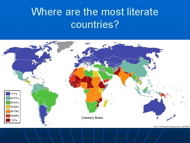 Where are the most literate countries? 